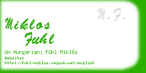 miklos fuhl business card